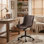 Fauteuil de bureau pivotant en similicuir avec roulettes Brionni