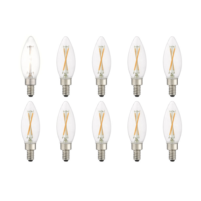 Mclellan 25 Watt Equivalent B10 LED Dimmable Light Bulb Warm White E12/Candelabra Base, Soft White Color, 2W/Dimmable