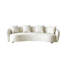 Causeuse 99,61 po en polaire 4 places - Structure en bois massif capacité de 1000 lb, 4 coussins décoratifs gratuits et coussins amovibles pour les salons familiaux