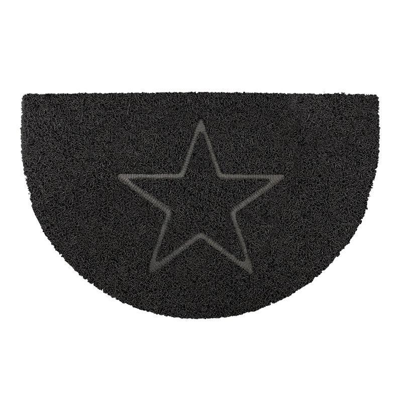 Star Half Moon Doormat, Black