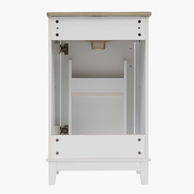 20'' Single Bathroom Vanity with Ceramic Top, White