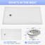 Base de douche rectangulaire en acrylique en alcôve rectangulaire 72 po x l 36 po x 36 po avec plateau à douche à seuil simple blanc brillant avec drain à gauche et jupe à 4 côtés-131661300