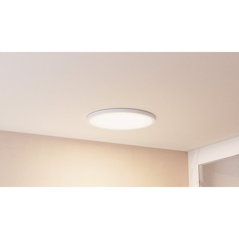 Plafonnier encastré 1 lumière DEL Naquin, H 1 po x l 20 po x P 20 po, Blanc lustré
