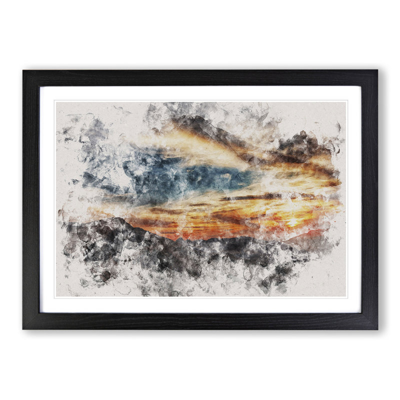 Sunset in Utah - Picture Frame Painting, Black Framed, 48cm H x 65cm W x 2cm D