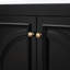 Lavabo de salle de bain 30 po, deux portes avec tablette pratique. Aspect vintage, noir, bois véritable et lavabo en céramique inclus avec meuble-lavabo noir, intérieur spacieux. Matériau, lavabo et grand espace