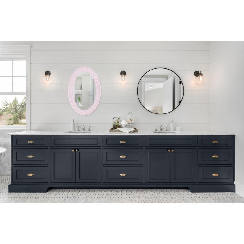 Busey Ribbed Oval Framed Accent Mirror, Lilac