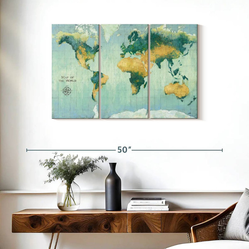 Aliaz Earth Map, 24" H x 38" W