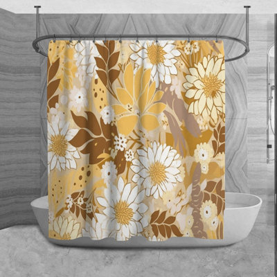 Motif floral de rideau de douche_6016