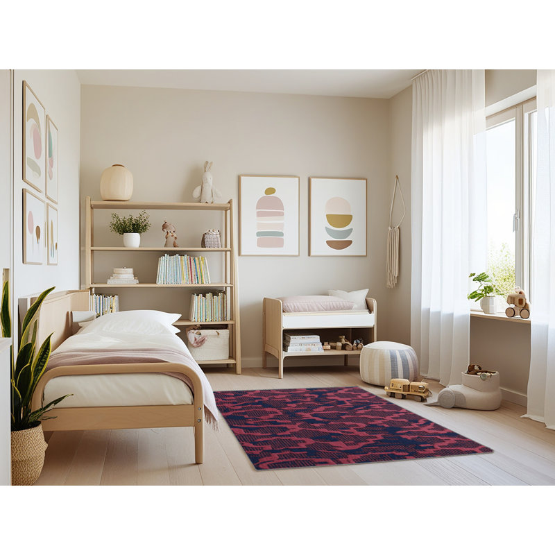 Tapis mauve lavable à la machine, Rectangulaire 3 pi x 5 pi