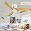 Ventilateur de plafond 52 pouces sans lumière avec télécommande, ventilateur encastré à profil bas sans lumière, moteur CC réversible silencieux avec minuterie-117542389-117542388-117542386
