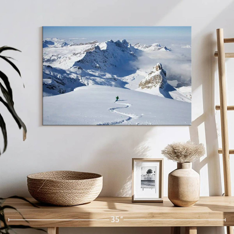 Sirci, skieur dans la poudreuse, H 16 po x l 24 po