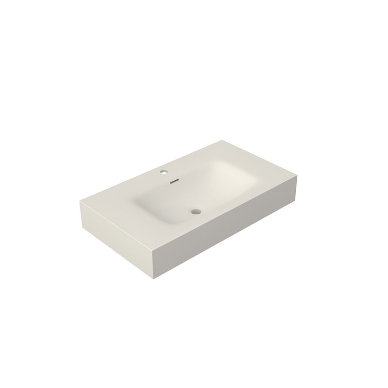 Lavabo pour salle de bain en pierre Stone - blanc mat, hauteur 5,07 po, largeur 18,37 po, profondeur 32,33 po, qualité à long terme 33,11 lb, facile à installer, vasque décorative durable