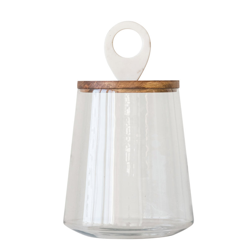 Glass Storage Jar, 15" H x 9" W x 9" D