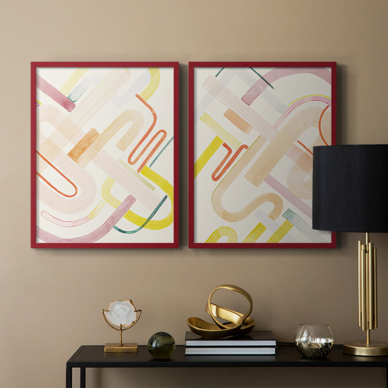 Aquarelle, aire de jeux Arches I - reproduction encadrée de qualité supérieure - prête à être accrochée - aucun clou requis - aucun clou requis