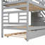 Lit superposé simple au-dessus de simple avec lit gigogne, toboggan et escalier de rangement-353074498