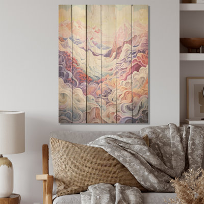 Majestic Mountain Views I - Mountains Wood Art On Natural Pine Wood