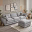 Canapé modulaire en L avec repose-pieds mobile modulaire à 3 places Modern Chenille-18847463