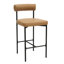 Faux Leather Bar Stool with Metal Legs-1122663135-1107554576-1082854848