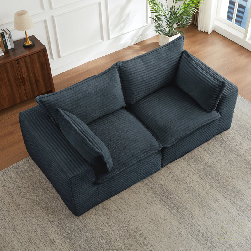 Canapé modulaire Boneless Cloud, Velours côtelé gris foncé