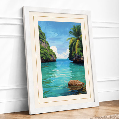 Tropical Lagoon Paradise Coastal - Framed Print