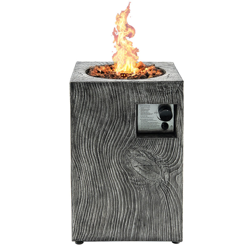 Square Propane Smokeless Fire Pit, Gray  
