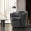 Leather Upholstered Swivel Barrel Chair—No Assembly Required-1311554430