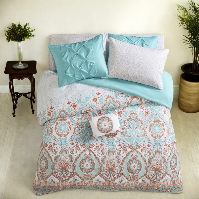 Vibrant Boho Bedding Sets, Polyester Comforter With Sheets, Ideal For Modern Bedrooms