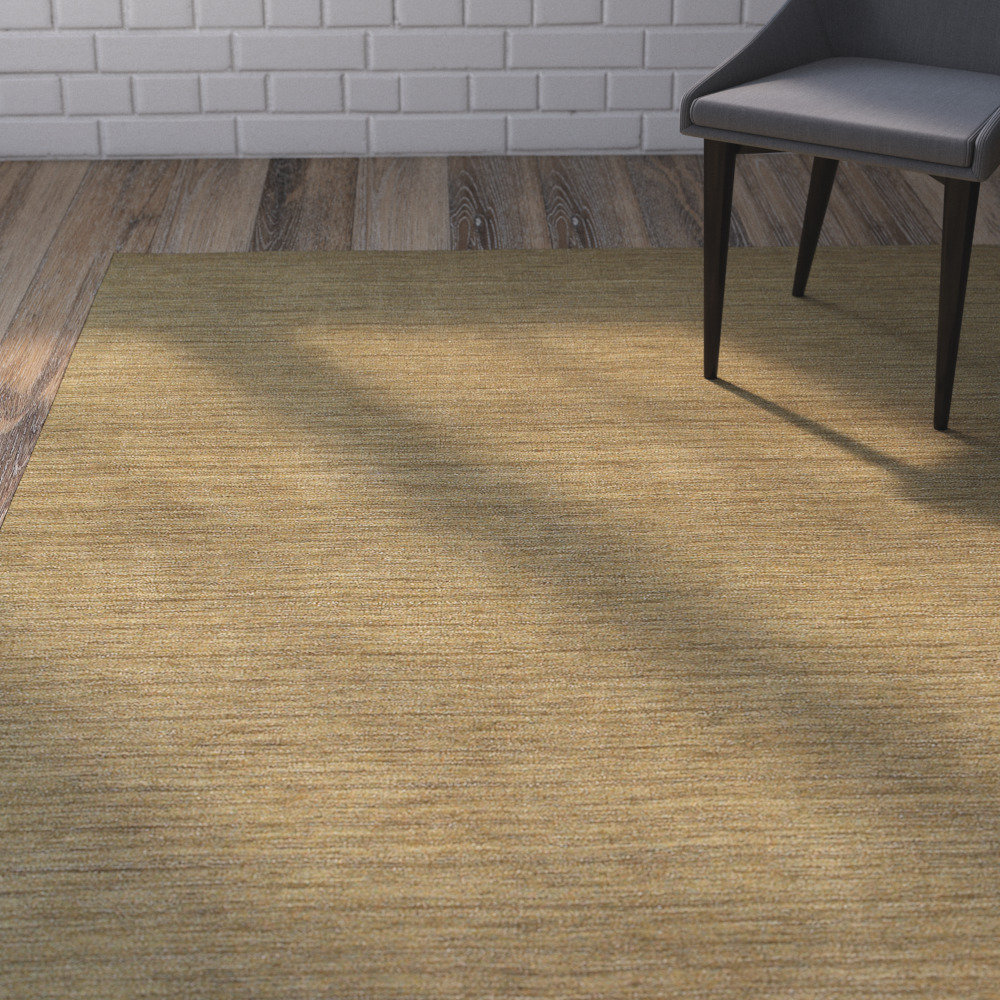 Nala Gold Hand-Tufted Wool Rug, Rectangle 8' x 10'