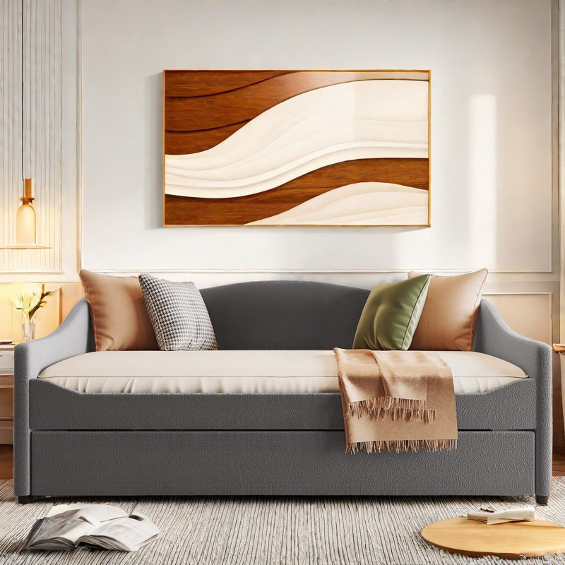 Daybed With Light And Trundle, Gray