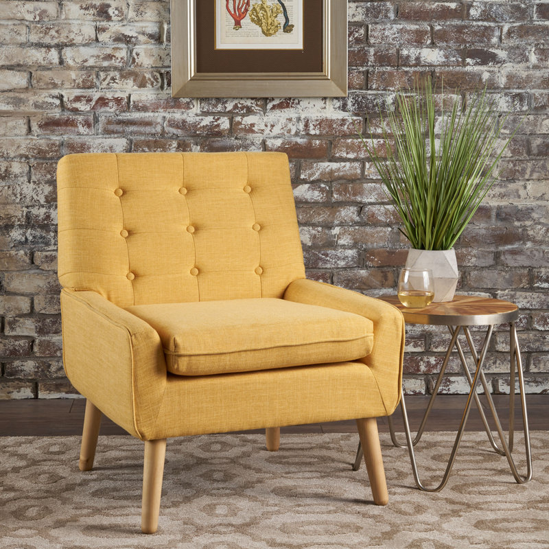 Chaise d'appoint Vanleuven, Polyester jaune
