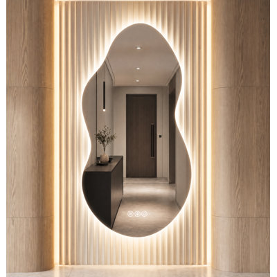 Lunara UL/ETL Certified Irregular LED Bathroom Vanity Mirror - Anti-Fog Tempered Glass, 3 Color Temperatures, Stepless Dimmable, 3 Year Warranty