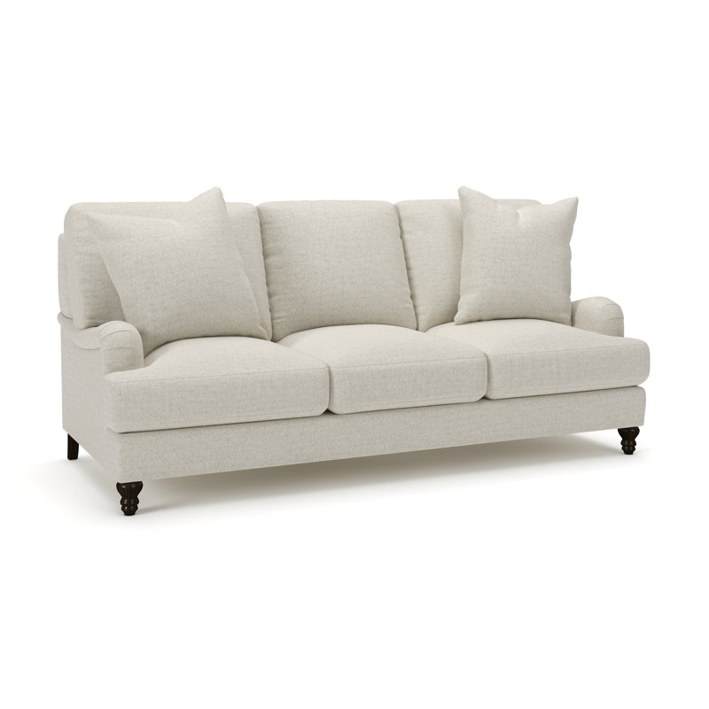 Walters 88'' Recessed Arm Sofa, Macarena Light Gray Canvas