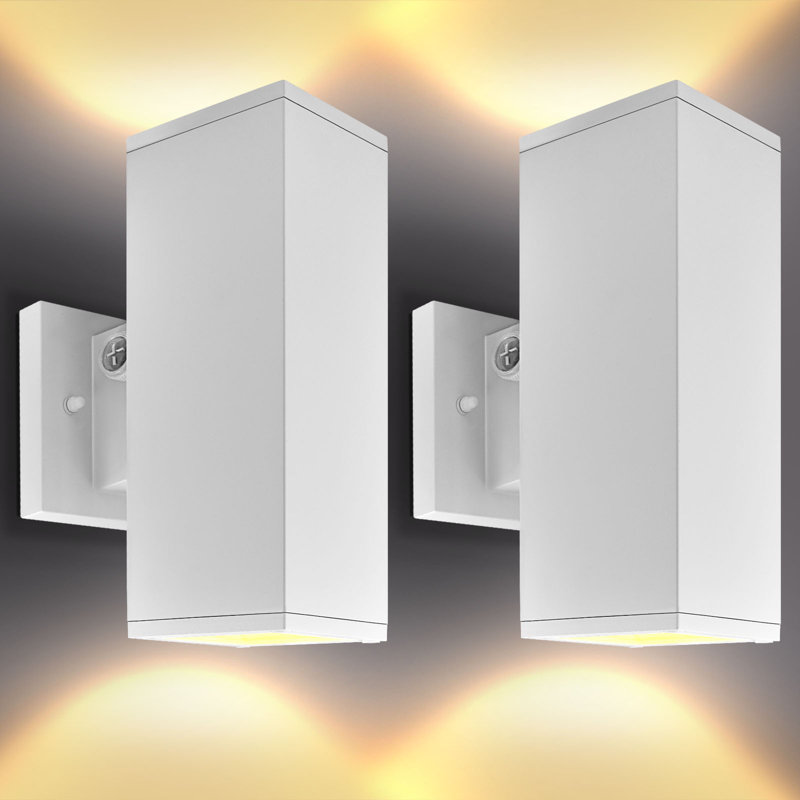 Applique murale carrée imperméable à DEL Dusk To Dawn 10 "Up and Down Light 3CCT 3000K-5000K