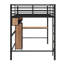 Lit mezzanine avec bureau en L et tablettes