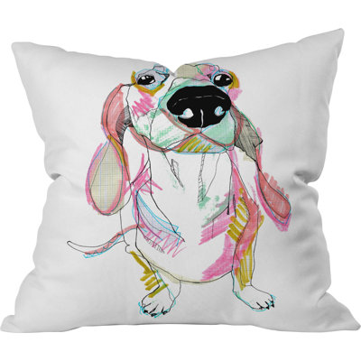 Sausage Dog Outdoor Throw Pillow