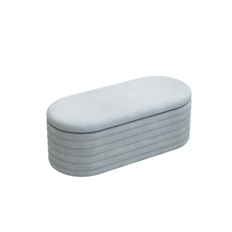 Banc de rangement gris de 40 po. Convient à la chambre à coucher, au salon, au vestibule. Fonctionne comme repose-pieds, siège, boîte. Tissu rembourré. Mousse. Charnière. Banc sans assemblage requis - 40 po. Pour le rangement supplémentaire Acts. Tissu de qualité