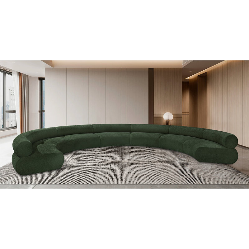 Canapé rembourré Hitansh, Tissu chenille vert