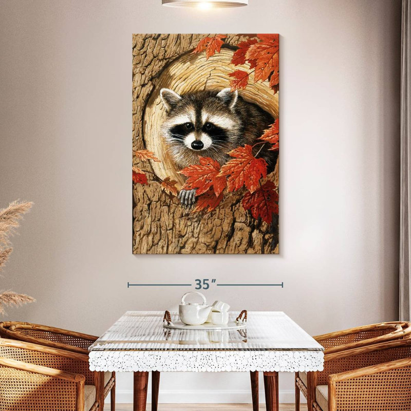 Brampt Raccoon, 51" H x 34" W