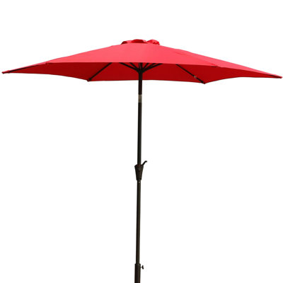 Red 8.8 Feet Patio Umbrella - Strong Aluminum, 42 Pound Base, - Canopy, Tilt Mechanism Outdoor Shade Aluminum Construction, Protection Quality, Wind-stable Character