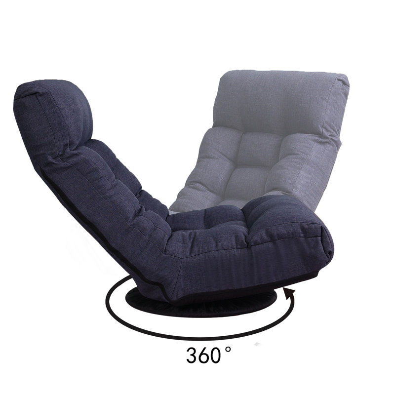 Fauteuil de chambre ergonomique avec rembourrage en lin, rotation à 360° - Pour une détente optimale au sol, confort garanti, largeur 165 cm.