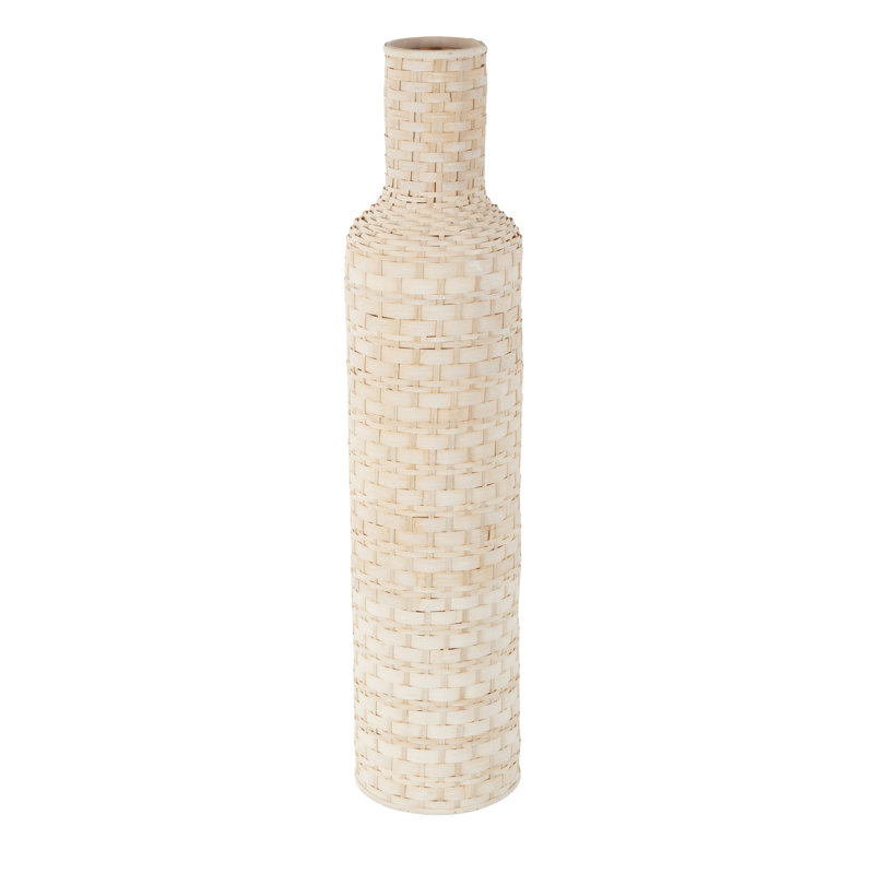 Africia Wood Floor Vase, Brown, 39" H x 8.5" W x 8.5" D