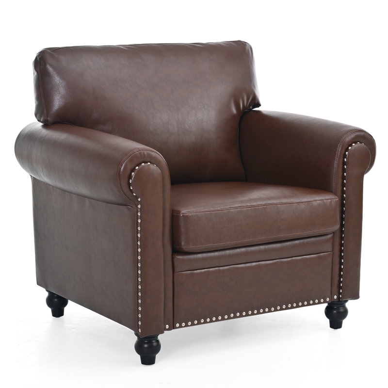 Boel Faux Leather Seater Sofa, Brown