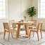Table de salle à manger extensible ronde à ovale 110-150 cm, rallonge amovible et tablette de rangement, couleur naturelle