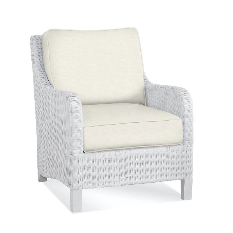 Chaise de patio avec coussins Tangier, Blanc 6359-91