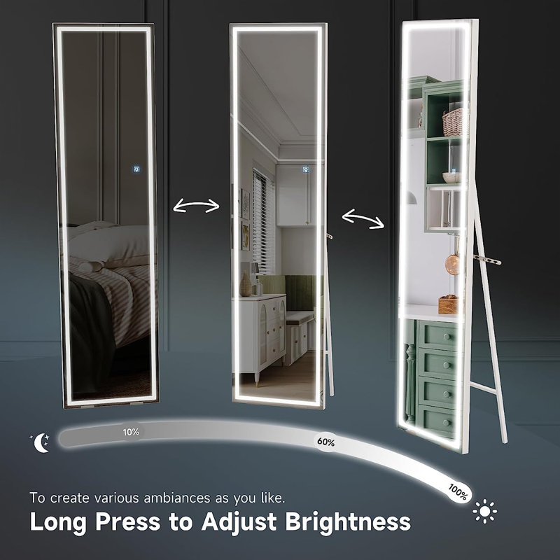 Ashiah Metal Rectangle Mirror, 160cm H x 40cm W