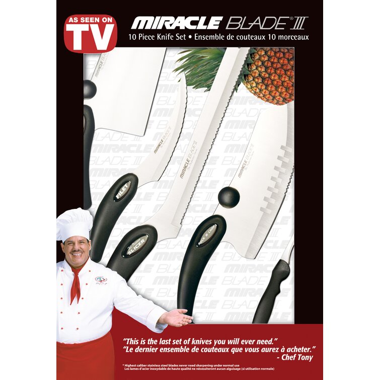 Miracle Blade III 3 Perfection Series 10 Piece Chef Cutlery Knife