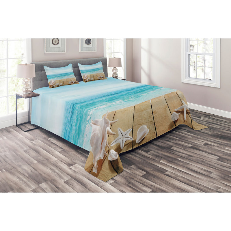 Seashells Coastal Coverlet