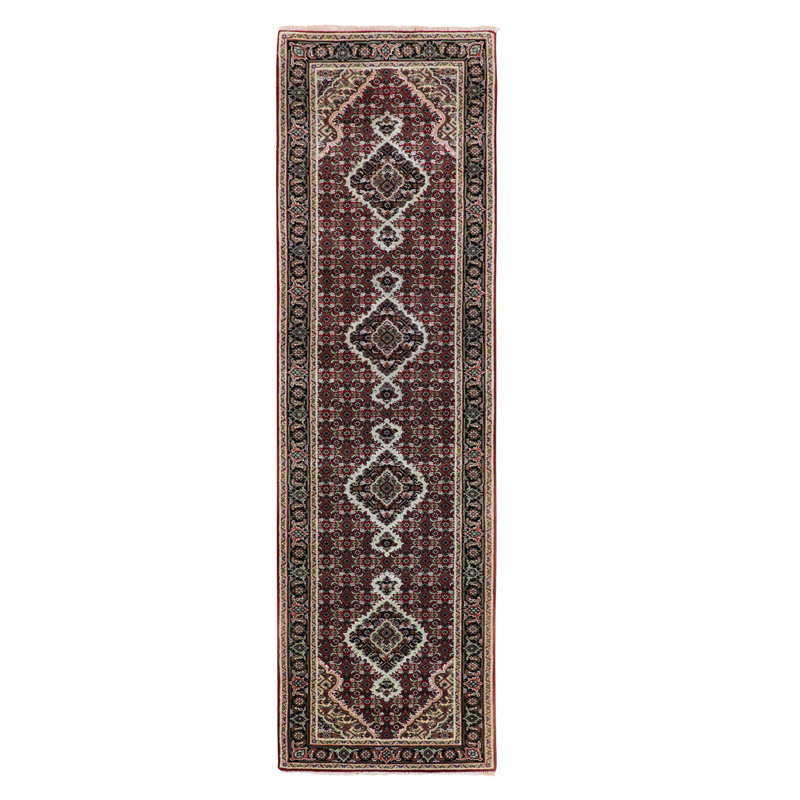 Tapis de Tapis décoratif couloir rouge/crème de conception unique 2 pi 8 po x 10 pi 1 po noué à la main New Age Tabriz