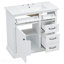Meuble-lavabo 36 po avec lavabo, lavabo en céramique, 2 tiroirs basculants, charnières de porte à fermeture en douceur, blanc-1916646204