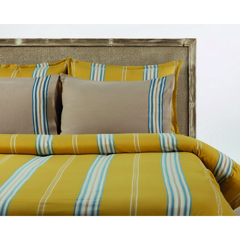 Ensemble de housse de couette 100% coton 2 pièces Bluebell, Housse de couette double TG + 1 taie d'oreiller st, Jaune